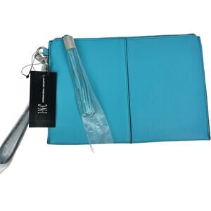 INC International Concepts Aruba Blue Party Tassel Zippered Wristlet - NWT